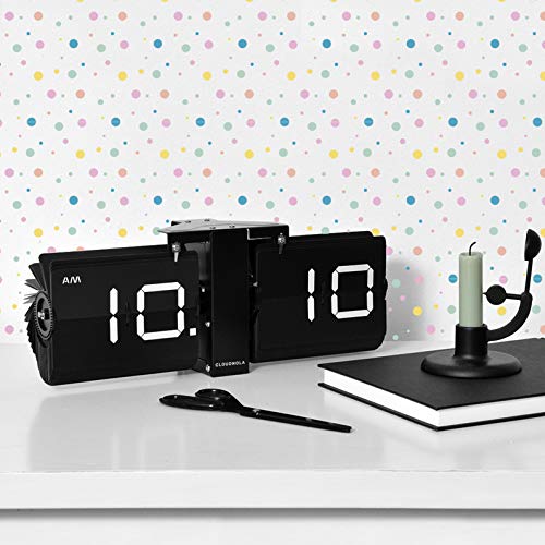 Cloudnola Flipping Out Wall And Tabletop Flip Clock, Battery Operated Digital Display (Black/Black) #TOP6