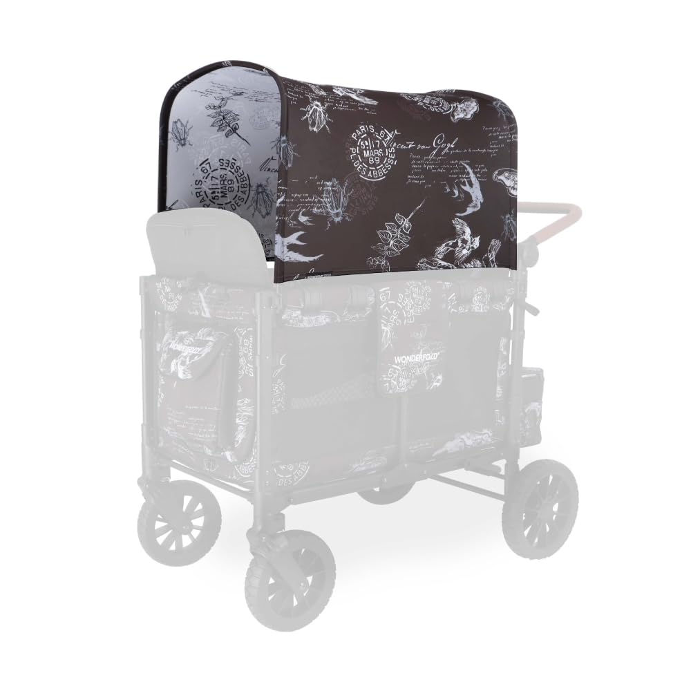 WONDERFOLD Rain Cover for Stroller Wagon - Easy to Install Van Gogh Museum Panoramic Canopy for W4 Original Collapsible Wagon Stroller - Sketches