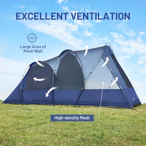 Carpa de Camping Timber Ridge para 8 personas tipo Cabin impermeable con porche grande y divisores de habitación miniatura 5