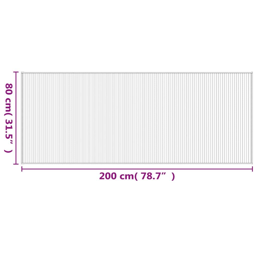 Bambusteppich 80x200 cm Teppich Rechteckig aus Bambus Naturfarben Rutschfester Läufer für Wohnzimmer Küche Flur und Esszimmer Natürlicher Holzteppich Helles Naturholz