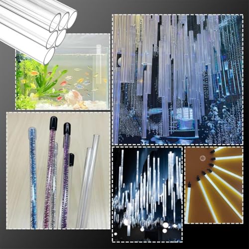OLYCRAFT 6 Stück 25cm Rundes Acrylrohr 25.5mm Außendurchmesser 21.5mm Innendurchmesser Klares Starres Rohr Kleine Transparente Acrylrohre Runde Rohre Für Wasserkühlungssysteme Lampenzubehör