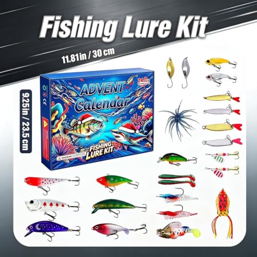 Fishing Advent Calendar 2026, 24-Day Christmas Fishing Lure Gift Adult - image 2