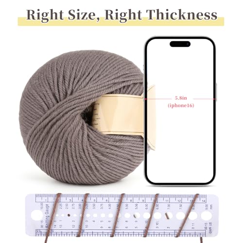 Image of Coopay 12 Pack Yarn for Crocheting, Crochet Yarn Kits for Beginners Adults | Wool Yarns - 60% Wool 40% Polyester - 1.76oz 164yds - Woo blend Yarn for Clothes, Scarves, Blankets, Shawls (Camel Family)