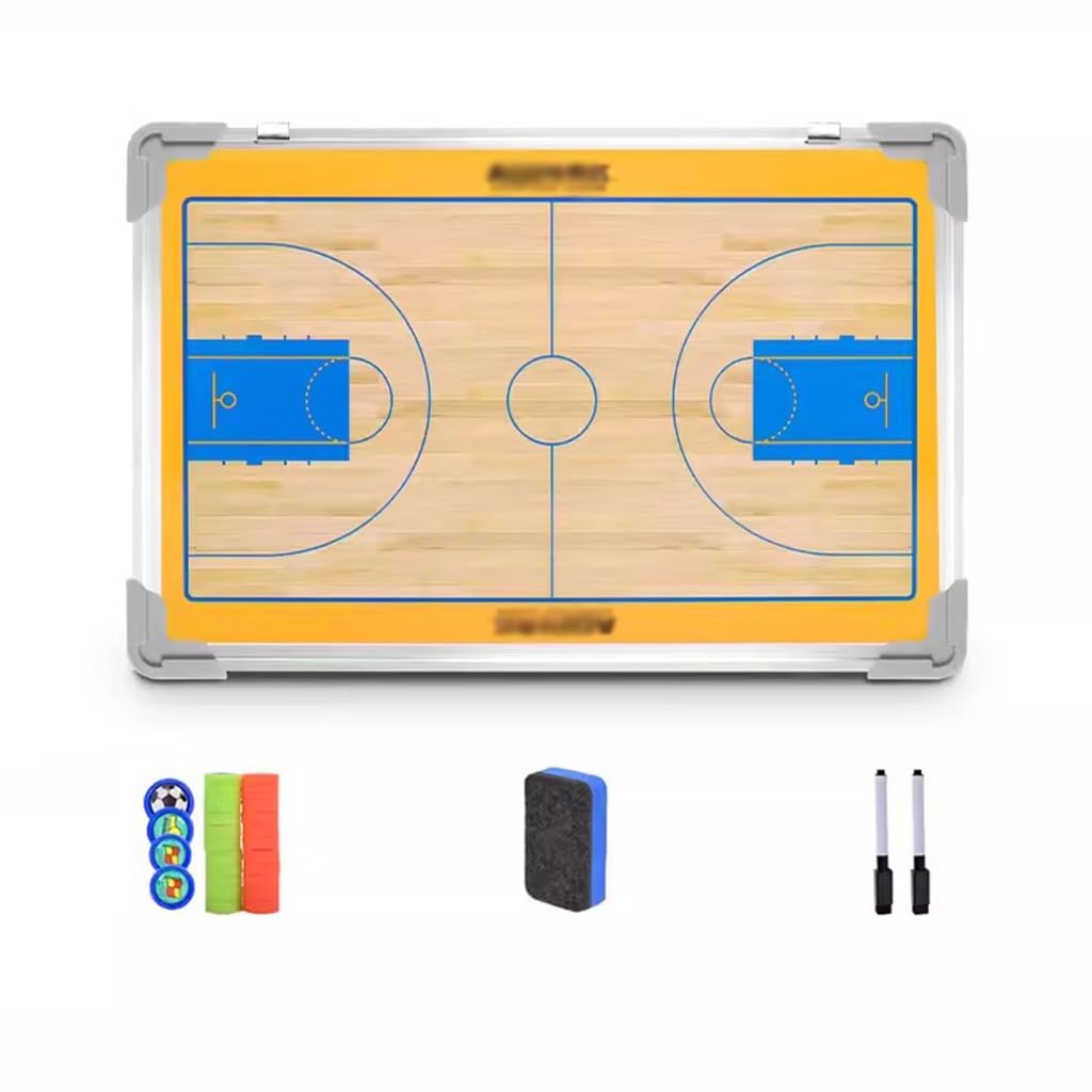 Tableau Tactique Magnétique Pour Entraîneur De Basketball - Planche Effaçable Avec Marqueurs Et Aimants, Portable, étanche (modèle #1)