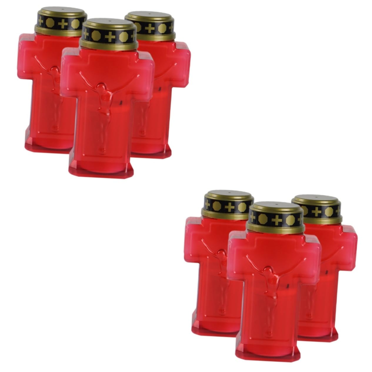 NUOBESTY 6 Stück Teiliges Flammenlose Elektrische Kreuz Kerzenlampen Wetterfeste Garten Dekoration Batteriebetriebene LED Grablicht für Friedvolle Außenbereiche