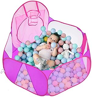 Eocolz Kids Ball Pit Large Pop Up Childrens Ball Pits Tent for Toddlers Playhouse Baby Crawl Playpen with Basketball