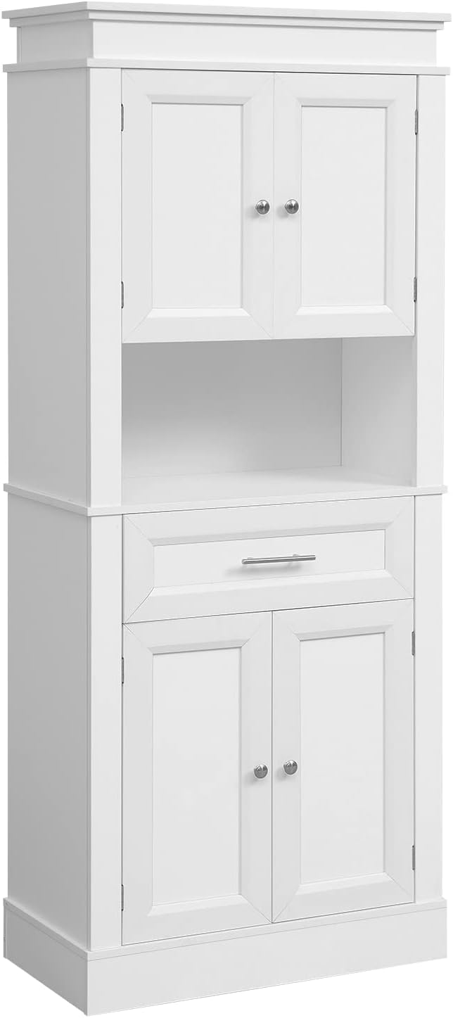 EROMMY Kitchen Hutch, Freestanding Pantry Storage with Doors and Drawer