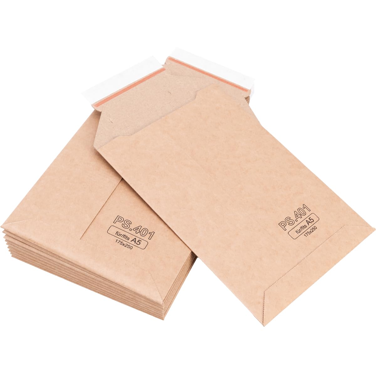 verpacking Buste postali in cartone ondulato marrone 17,5 x 25 cm - A5 [formato e quantità selezionabili] Buste postali in cartone ondulato autoadesive 800 pezzi