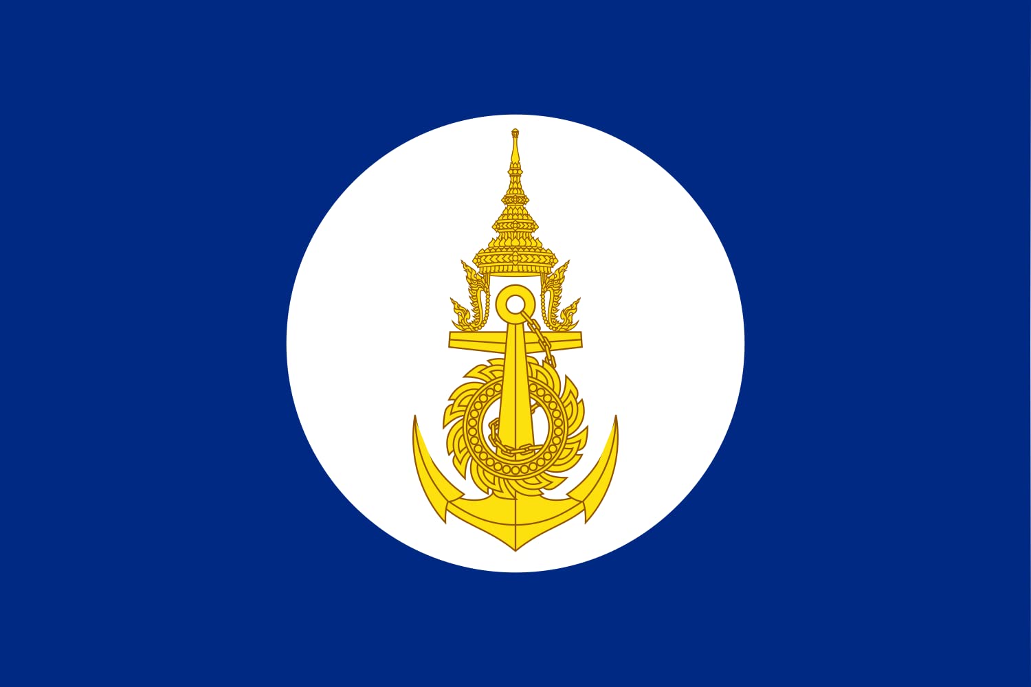 Drapeau Royal Thai Navy tissu haut de gamme à œillets pour mât extérieur de pavillon
