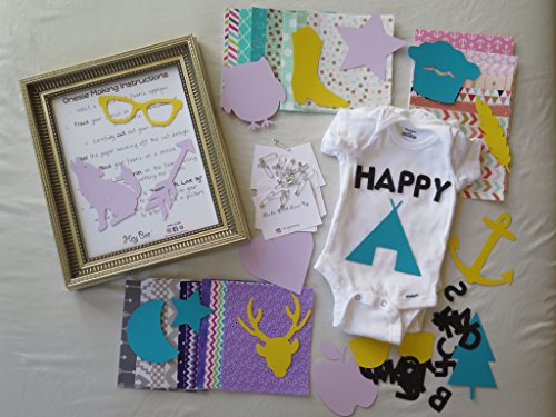 Trendy Theme-Baby Shower DIY Onesie Making Kit- Girl Theme Fabrics- (25 Fabric Appliqués)