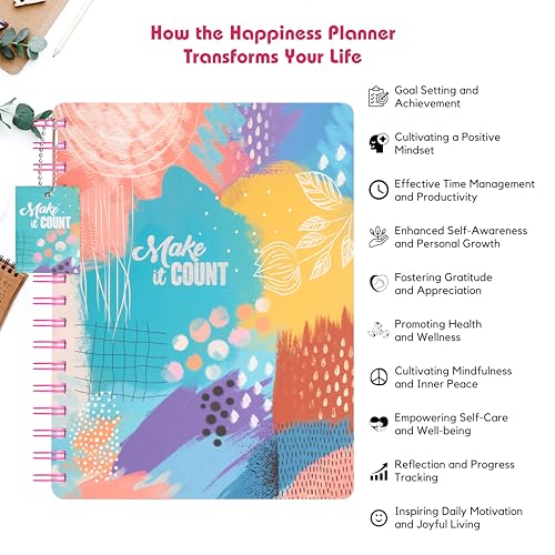 Image of Doodle I The B5 Happiness Undated Planner Kit I 250+ Stickers + Bookmarks + Pocket Planner with Premium Gift Box | Tear Away Note Cards & Quote Cards | Activity Pages | To do lists I 268 Pages I 80 GSM I Wiro Bound (Make it Count)