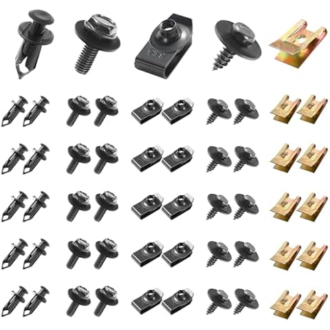 Uolor 100PCS Car Clips and Screws Kit Cover