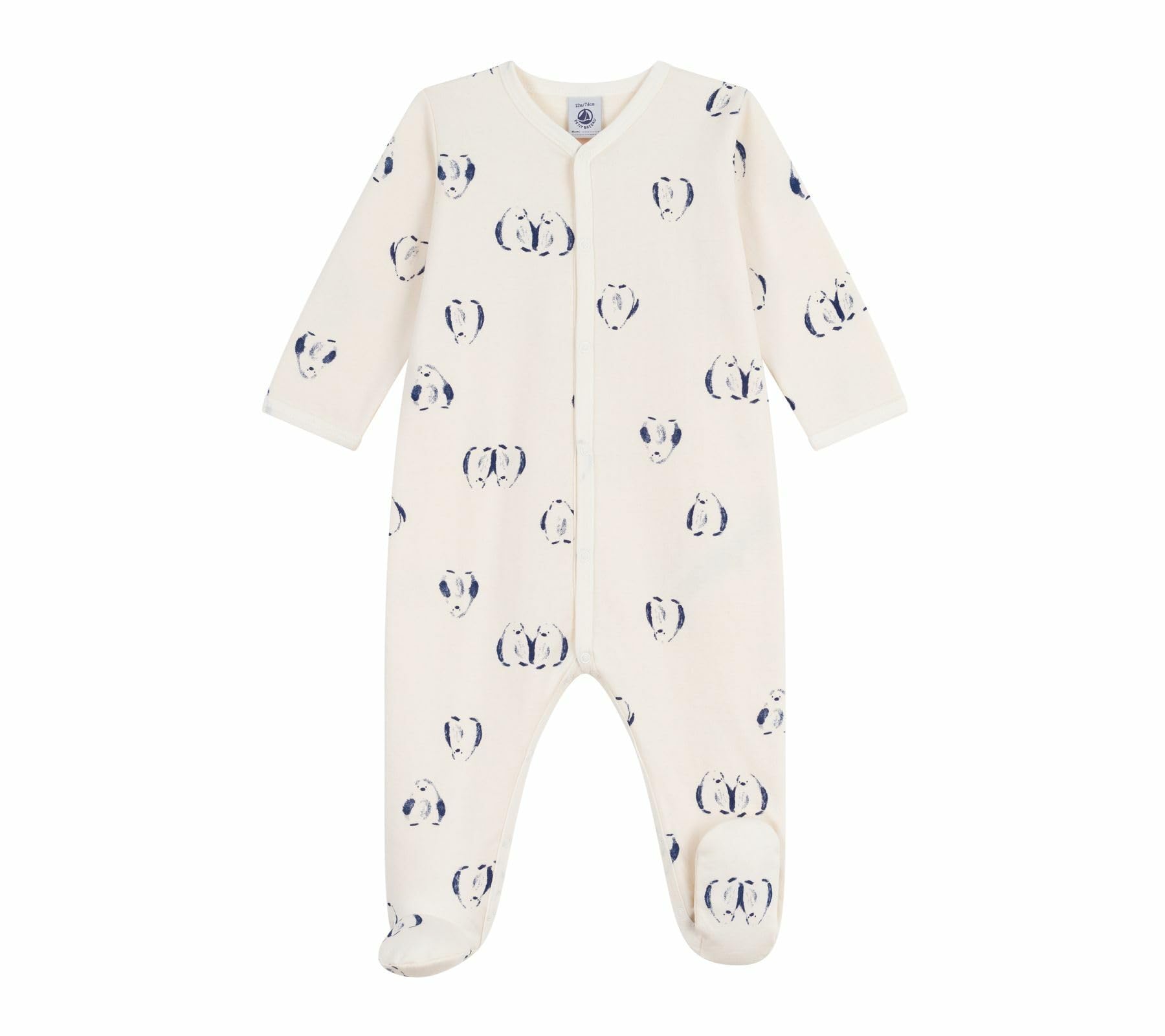 Petit Bateau Pyjama bébé en Molleton gratté avec col pétale imprimé Fleuri