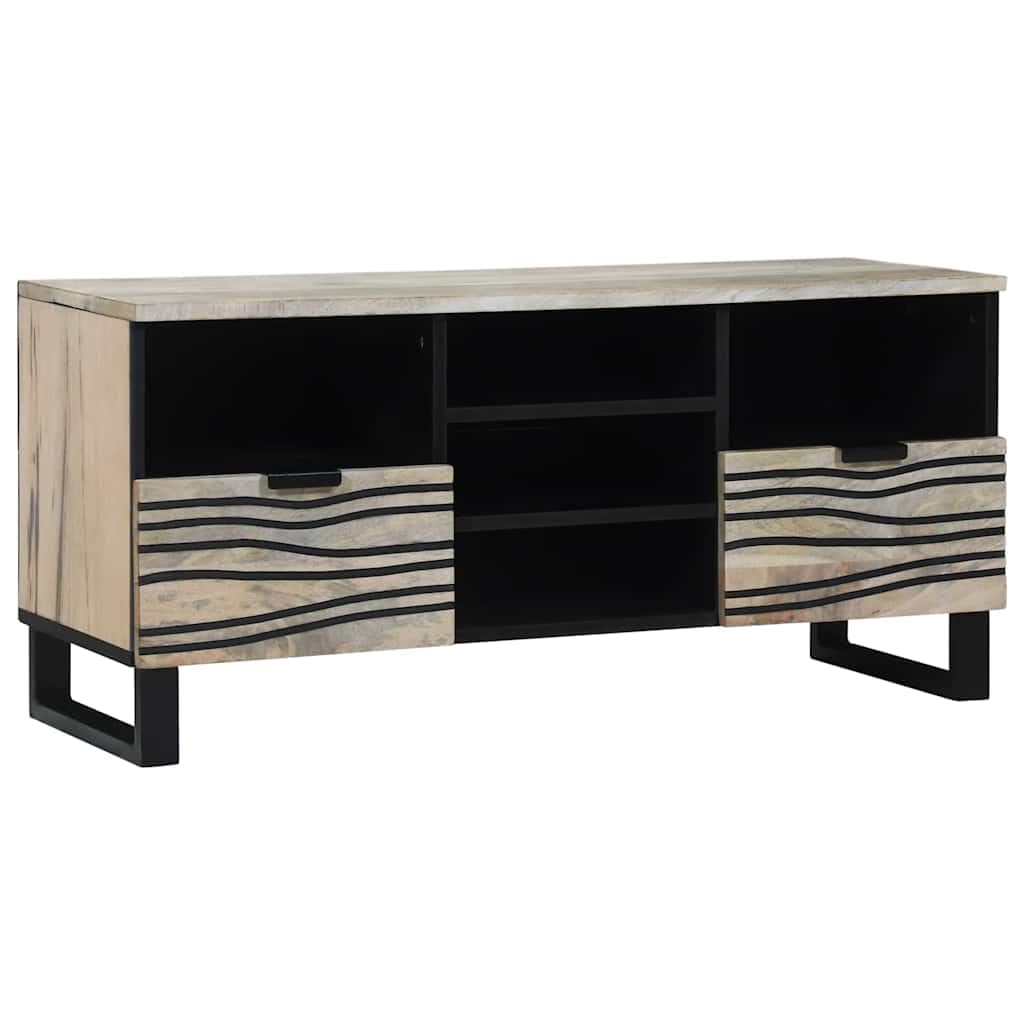 Madera ingenierada almacenamiento funcional estilo sencillo para salas | Unidad de TV 100x33x46 cm Madera de Ingeniería con Cajones y Estantes, Mueble para Sala Estancia Moderna y Compacta