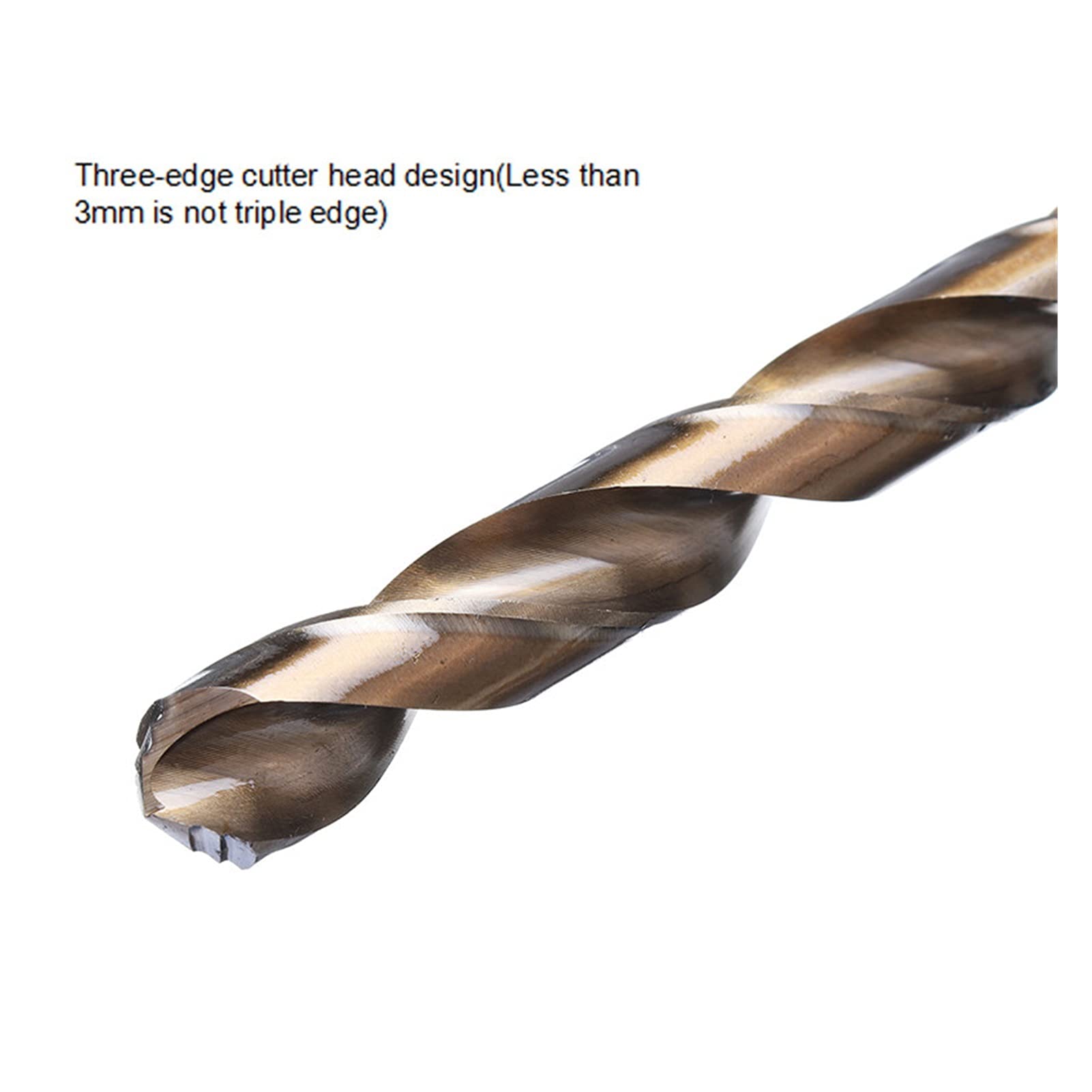Cortador de fresado de superficie M42 HSS-CO Twist Bit Bit Bit Set, Cabeza de 3 cuchillas 8% High Cobalt Drivencia de broca 68-70 HRC, usada para la perforación de metal de madera de acero inoxidable