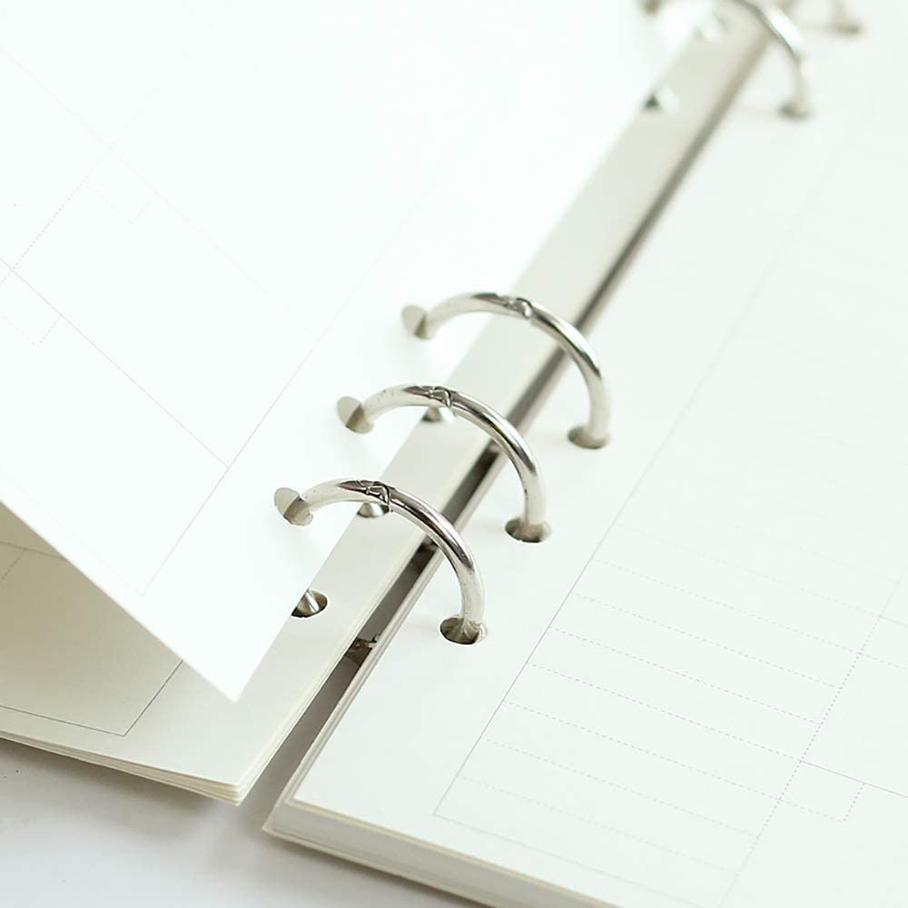 Notebook Rings Called DEZIINE 2 Pcs Silver Book Rings, 3 Holes Metal Loose Leaf Binder Rings ...