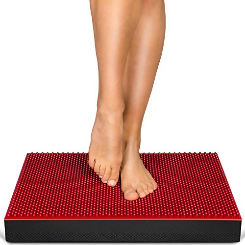 2en1 Almohadilla de Equilibrio, XXL Cojín Deportivo para Equilibrio o para Favorecer la Circulación Sanguínea. Rehabilitación, Fisio Y Entrenamiento Holístico - BPX100 - Incl. Póster de Ejercicios
