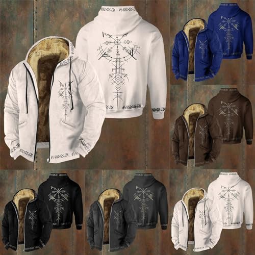 Chaqueta vikinga para hombre de invierno con estampado medieval 2
