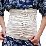 Traditional Bengkung Belly Binding Wrap in Ivory, 17 Yards Lightweight GOTS Certified Organic Cotton with Serged Edges for Postpartum