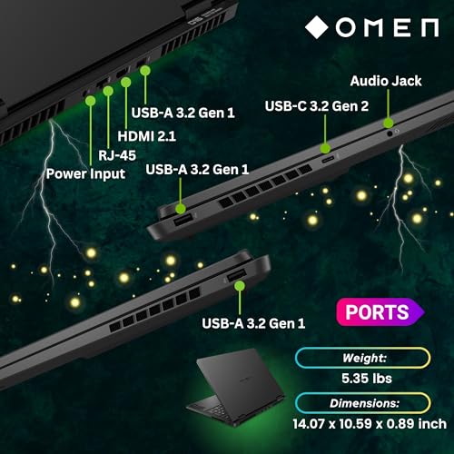 Image of HP OMEN 16 Gaming Laptop, 16 240Hz 2.5K Display, Intel Core Ultra 9 285H(>i9-14900, 5.4GHz), GeForce RTX 5070, Copilot, AI & VR Ready, Backlit Keyboard, Windows 11 Pro, Black(32GB DDR5 RAM | 2TB SSD)