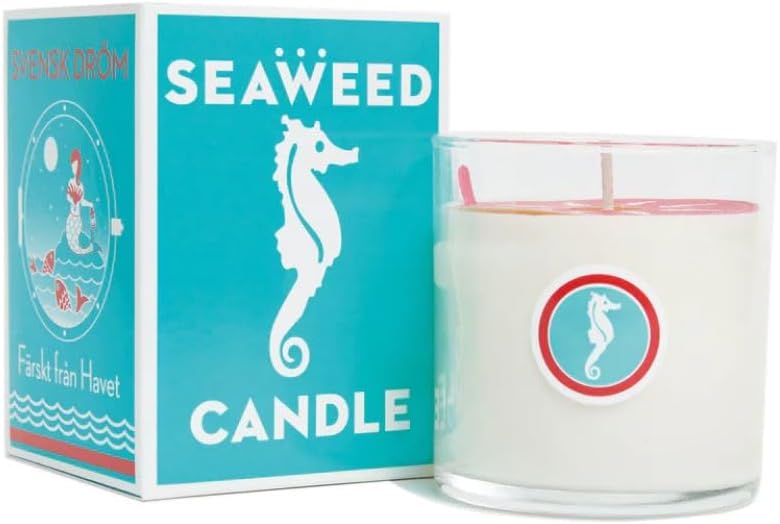 Kalastyle Swedish Dream 10 Oz Scented Natural Soy Wax Seaweed Candle in Glass Jar