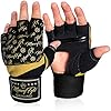 MoneyFyte-Precision-Striking-Quick-Gel-Hand-Wraps-for-Punching-Under-Boxing-Gloves--Wrist-Knuckle-Hand-Support-for-Men-Women-Kids-Youth--for-Boxing-MMA-Muay-Thai-Kickboxing-Training Quick Gel Boxing Wraps Under Boxing Gloves - Kickboxing MMA Muay Thai - Fist, Knuckle, Wrist Wrap Protection Inner Glove Hand Wraps - Men Women Kids - MoneyFyte (Black/Gold, S/M)