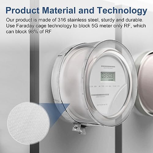 Image of Smart Meter Cover,Electric Meter Cover Shield Made with Faraday Cage Technology,Electrical Meter Cover Made of 316 Stainless Steel for Durability.Suitable for All Smart Meter Protection