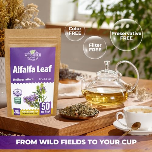 Image of 50 Bags Alfalfa Leaf Alfalfa Herb Tea (Medicago Sativa) - 24 Count 2g Tea Bags