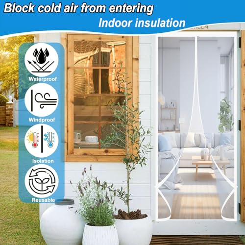Rideau de porte isolé imperméable et coupe-vent pour balcon