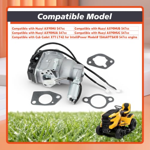Image of 651P06495 Carburetor Compatible with Cub Cadet XT1 LT42 IntelliPower 547cc Engines Model 13A6A9TSA10 Lawn Mower Carb Replacement for Huayi AX90 Series HU Hua HUB HUC