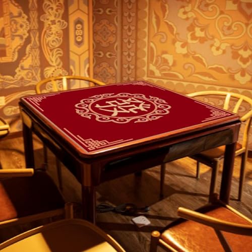 Couverture de table de mahjong Sharplace velours rouge anti-bruit - 4