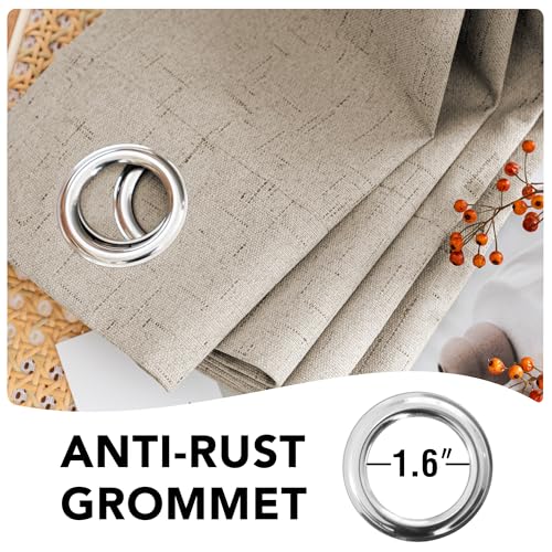 H.VERSAILTEX 100% Blackout Curtains for Bedroom Thermal Insulated Linen Textured Curtains Heat and Full Light Blocking Drapes Living Room Curtains 2 Panel Sets, Cobblestone, 52x54 Inch by H.VERSAILTEX - Image 6
