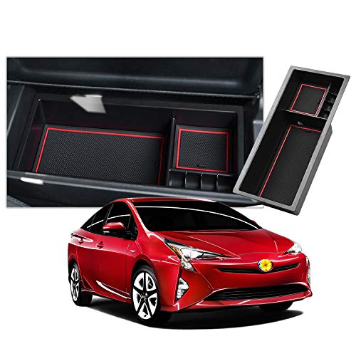 Image of CDEFG Center Console Accessory Organizer for Prius 2016 2017 2018 2019 2020, ABS Material Armrest Box Insert Tray Glove Secondary Storage Box