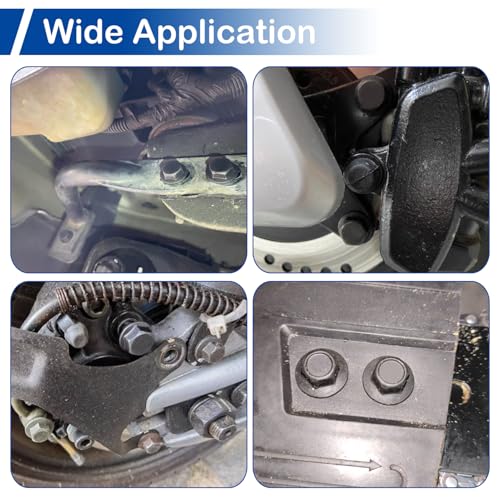 Image of M6-1.0 x 12mm Flanged Hex Head Bolts, 60Pcs Serrated Flange Bolt, Class 10.9 Alloy Steel, Black Oxide, Coarse Thread Fully Threaded, External Flange Hex Drive Screws, DIN6921 /GB5789