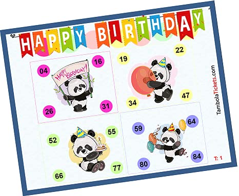 Happy Birthday Panda Theme Bingo Housie tambola Tickets (Printed on Hard Sheet, Big Size Tickets, 32 Cards) (B099S5B923) Amazon Price History, Amazon Price Tracker