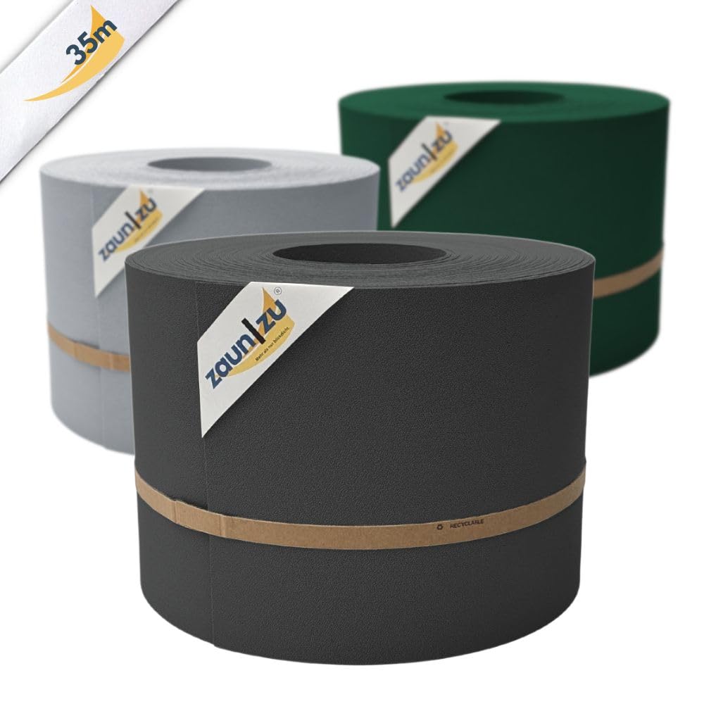 Premium 35 Meter Rolle 19cm hoch | genarbte Oberfläche | Sichtschutzstreifen PP für Doppelstabmatten UV-beständiger Sichtschutz | Zaunblende Made in Germany Weiß, 35m