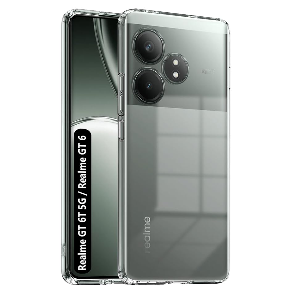 Fashionury Shockproof Crystar Clear Back Case Cover for Realme GT 6T 5G / Realme GT 6 | Transparent Back Cover | Raised Bumps for Camera & Screen Protection forRealme GT 6T 5G / Realme GT 6 (B0D6MTW17K) Amazon Price History, Amazon Price Tracker