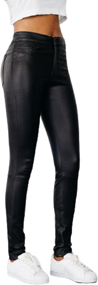 Amazon.com: Leather Art Pantalones de cuero para mujeres y hombres,  pantalones de cuero vegano, leggings de cuero, pantalones de cintura,  pantalones de piel de cordero : Ropa, Zapatos y Joyería