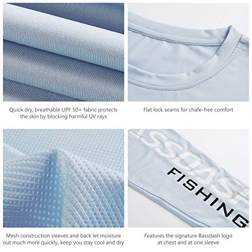 Image of BASSDASH Fishing T Shirts for Men UV Sun Protection UPF 50+ Long Sleeve Tee T-Shirt