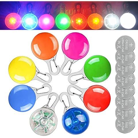 JOYJULY Pet Dog Collar Light( 8 PACK),Highlight Cat Dog LED Light Up Collar Ball for Dark, Waterproof Safety Pet Light for Night Walking with 3 Flashing Modes(8 Extra Batteries) Cover