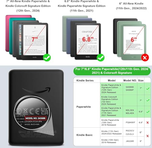 Image of Fintie Case for 7 inch /6.8 inch Kindle Paperwhite(12th /11th Generation-2024 /2021) and Kindle Colorsoft Signature Edition -Slim Foldable Stand Cover Auto Wake /Sleep for Paperwhite 2024, Citrus