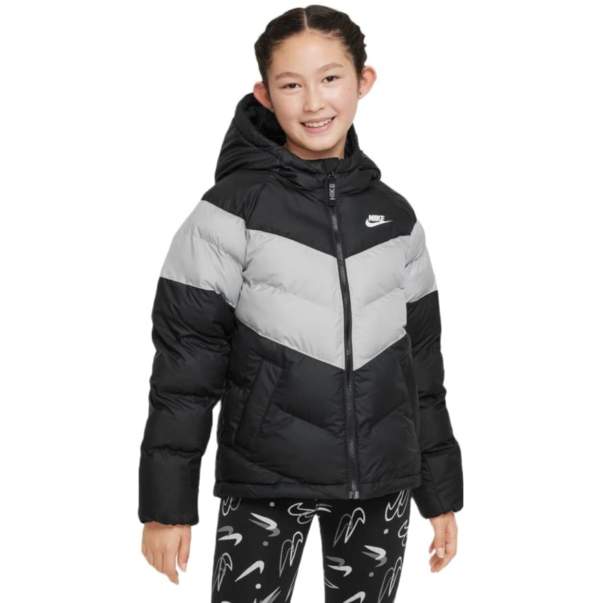 Nike Sportswear Veste à Capuche, Noir/Gris fumé/Blanc, s Mixte Enfant