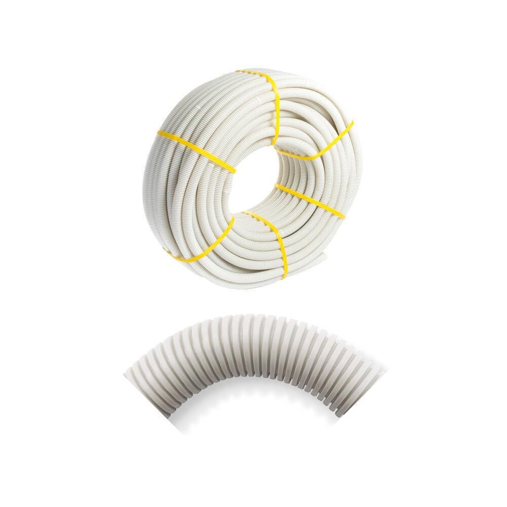 Tubo Corrugado Libre Halogenos Ø32 mm – Rollo de 50 Metros – Protección Para Cableado – Instalación Segura – Apto Para Interior y Exterior – Color Estándar
