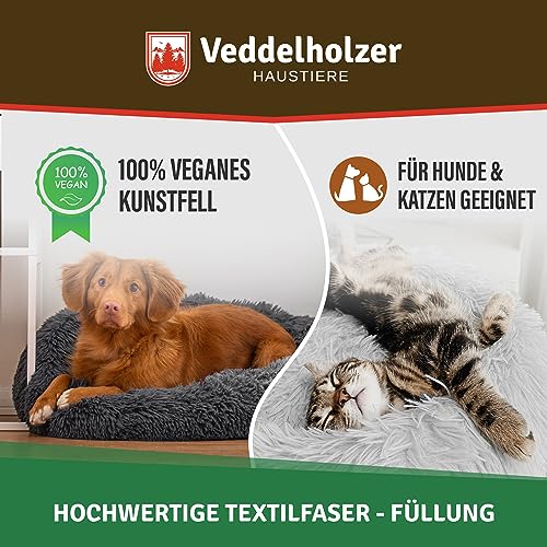 Veddelholzer Ø 60 cm (S) Dunkelgrau Hundebett Katzenbett Hundekissen Hundebetten in mehreren Größen Hundebett große mittelgroße kleine Hunde waschbar in hellgrau und dunkelgrau für alle Hunde & Katzen