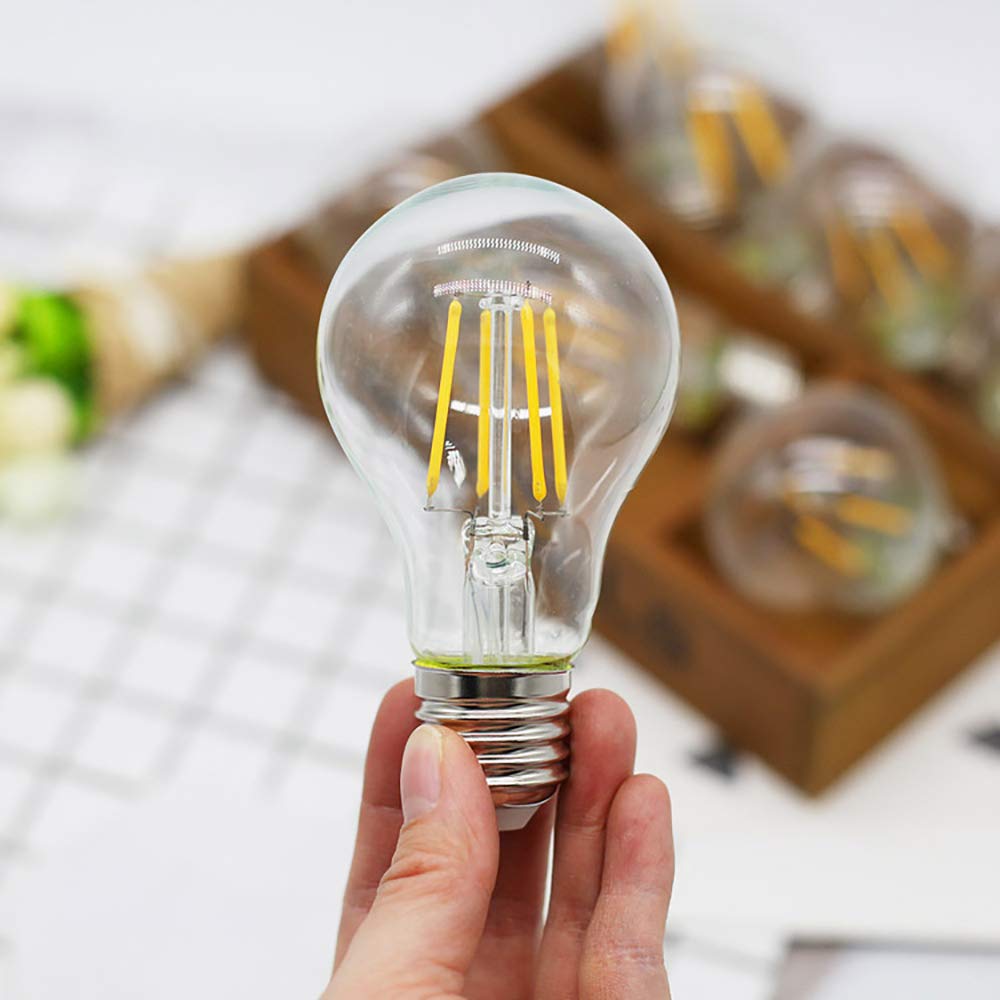 Mengjay 20 Stück E27 LED Classic Lampe ersetzt 60w LED Glühbirne Glühfadenlampe, 8W A60 650LM,2700K warmweiß,Glühfaden Birnen, Filamentstil Klar, Nicht Dimmbar