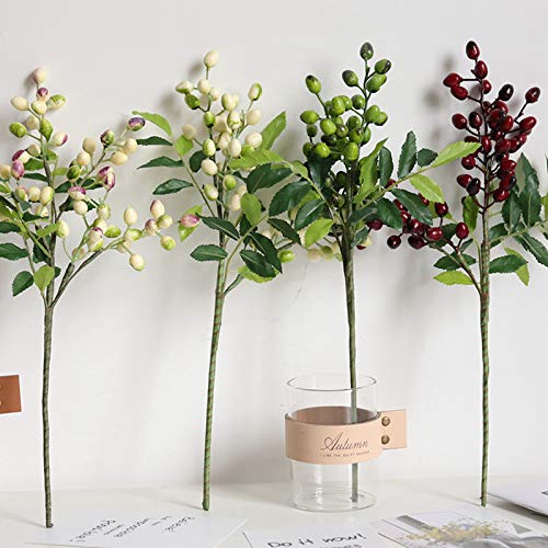 HAOYUNArtificial green plant olive fruit red fruit berry bean branch home living room Christmas decoration flower fake flower ornaments 4 colors each