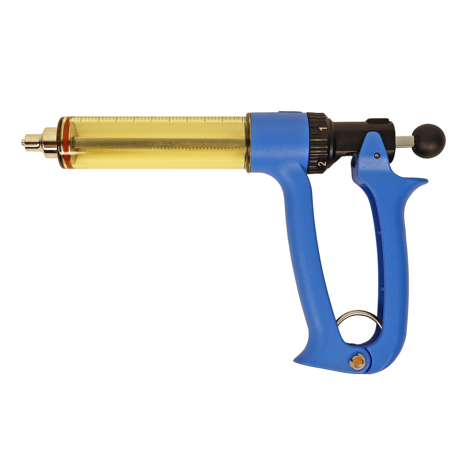 50ML Semi Automatic Livestock Syringe, Adjustable Continuous Repeating Syringe for Cattle Cow Goat Sheep Pig, Blue