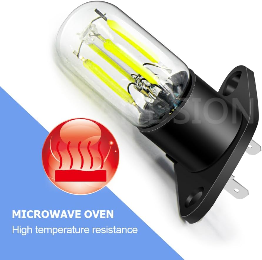 Ruiandsion T170 Z187 LED Microwave Light Bulb White AC 110-130V Filament LED chip 4SMD LED Filament Light for Universal Microwave Pear Oven Lamp Pack of 10