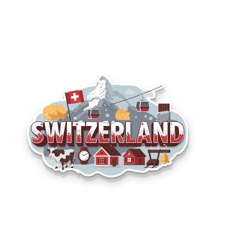 Image of Switzerland 01 Fridge Magnets, Glossy Finish, Stylish Magnet for Fridge, Wardrobe & Metal Surfaces
