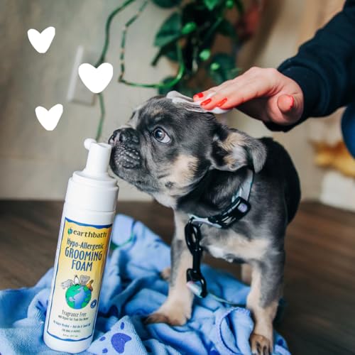 Image of earthbath, All Natural Hypo-Allergenic Dog Grooming Foam - Fragrance Free Dog Shampoo for Allergies and Itching, Cruelty Free, No Water Needed, Rub On & Towel Off, Made in USA, Dog Supplies - 8 Oz